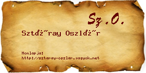 Sztáray Oszlár névjegykártya